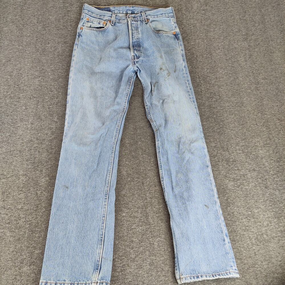 Vintage 90s Levi's 501 Straight Jeans Button fly women 30x32 Stains